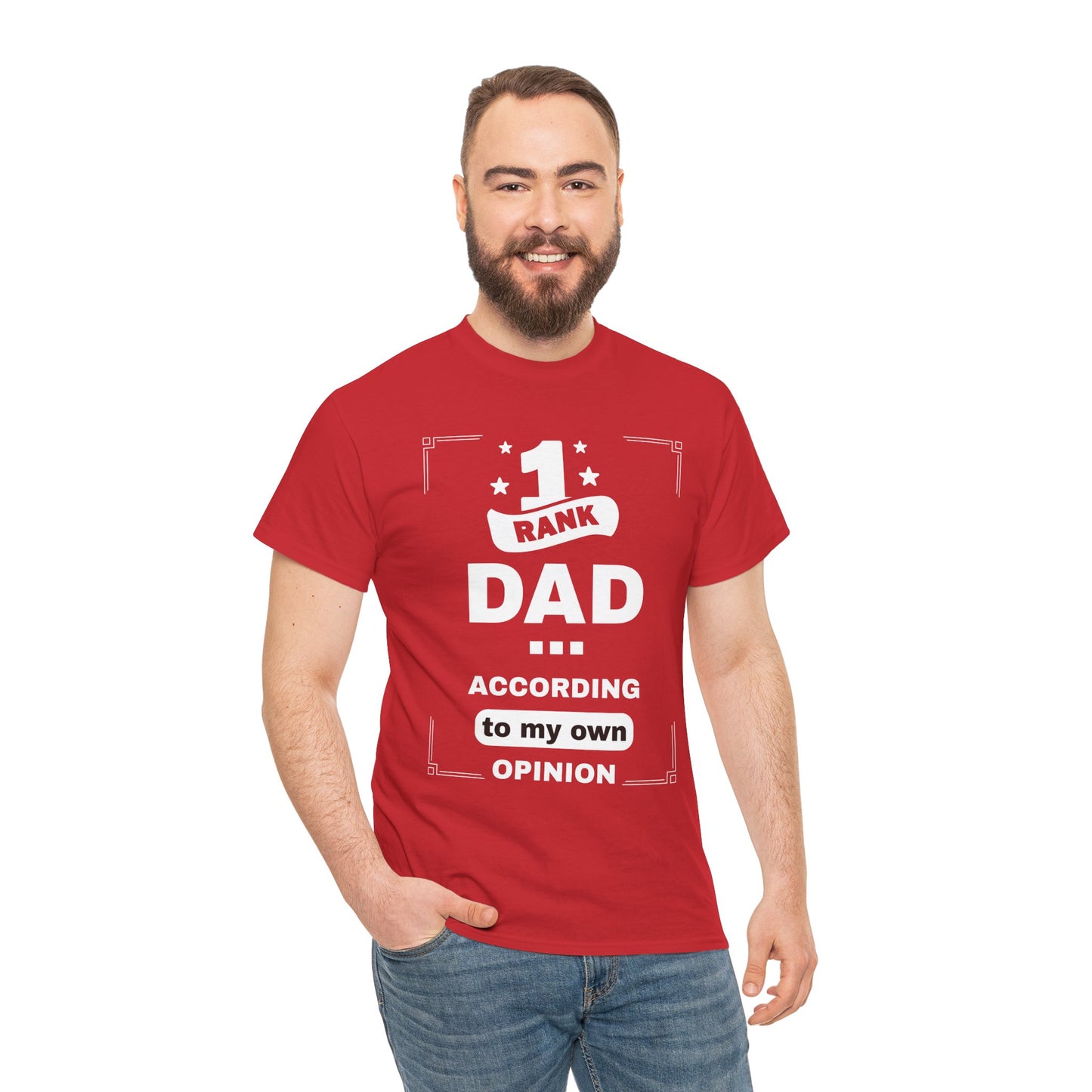 #1 Dad Unisex Heavy Cotton Tee - Perfect Gift for Father's Day, Birthday, or Family Celebrations, Casual Wear, Statement T-Shirt