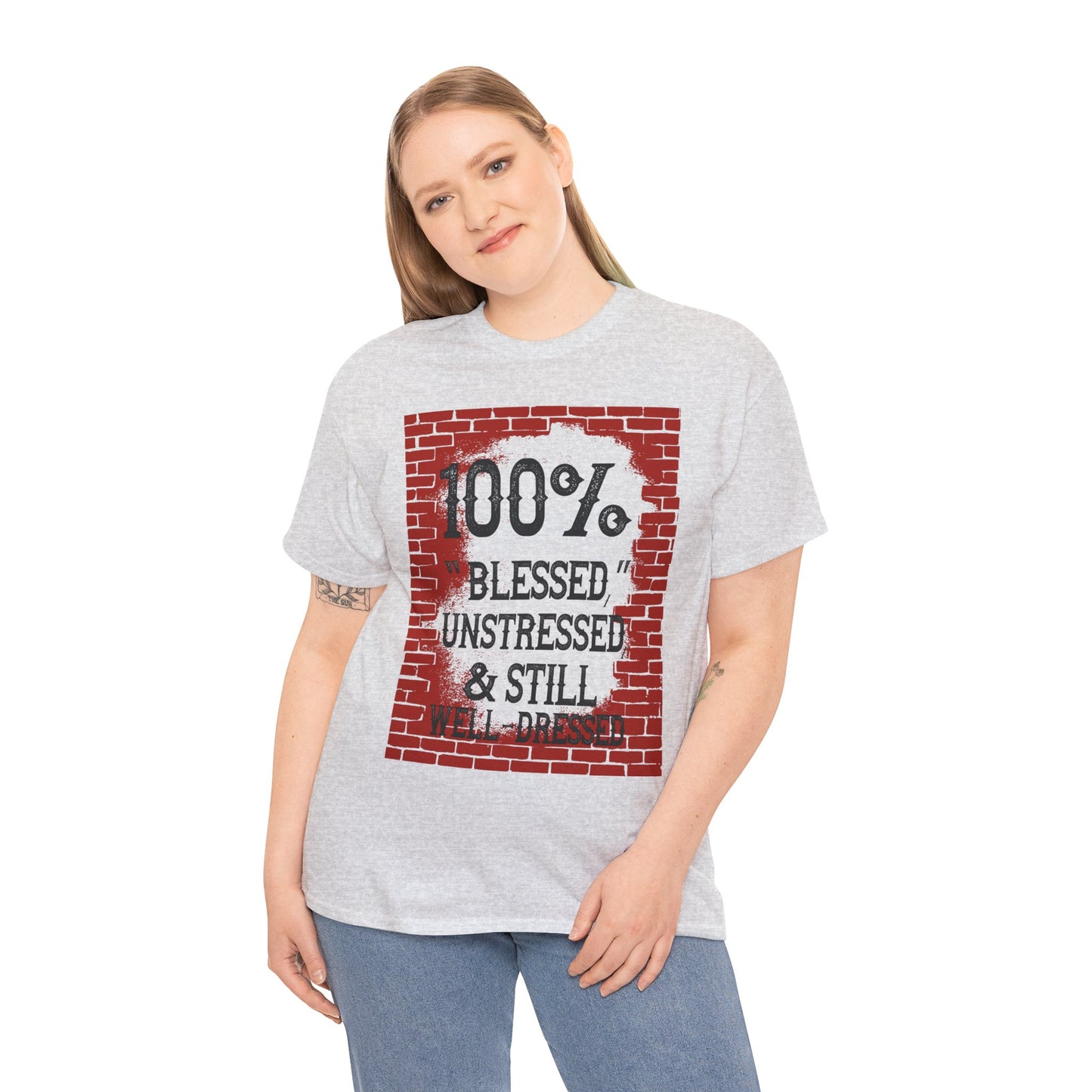 "100% Blessed" Unisex Heavy Cotton Tee - Motivational T-Shirt for Everyday Inspiration