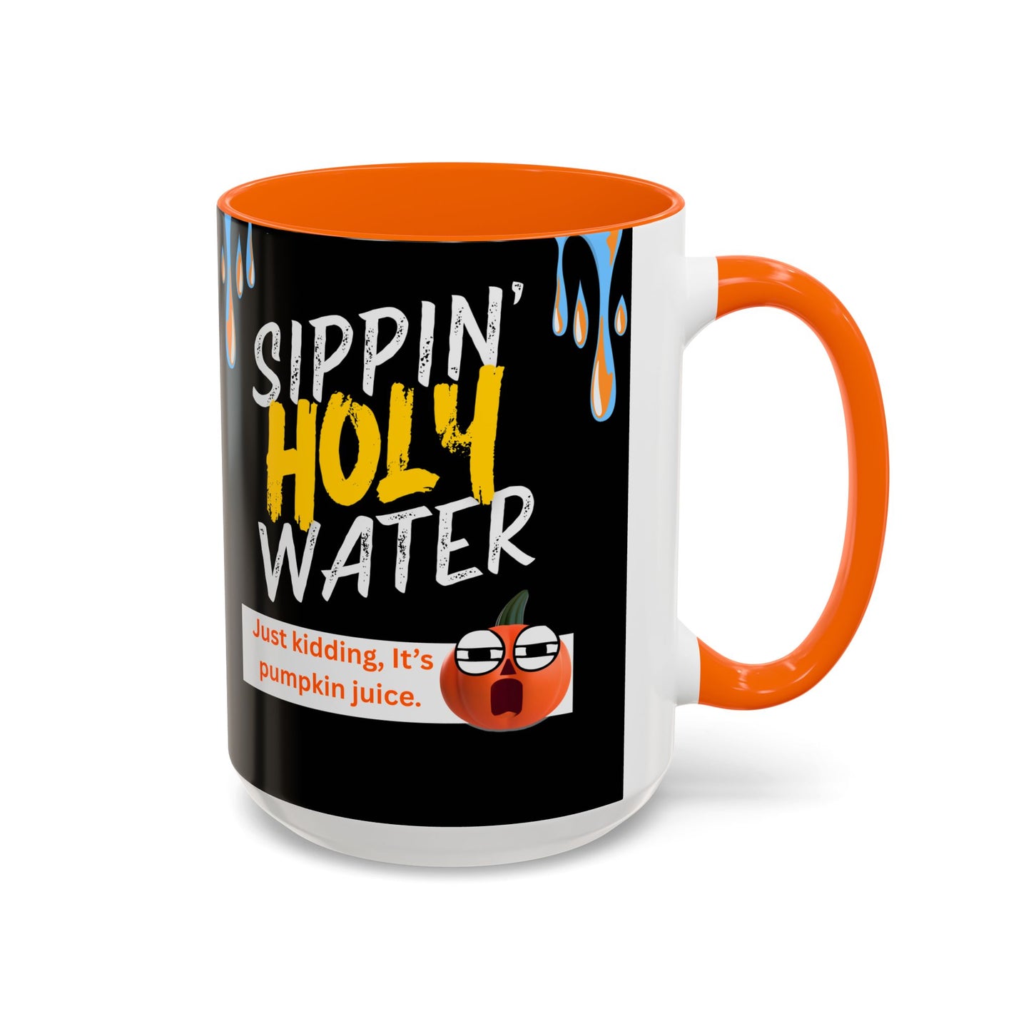 Sippin' Holy Water Coffee Mug, Funny Pumpkin Juice Mug, Halloween Coffee Cup, Unique Gift for Fall, Cute Office Mug, Quirky Kitchenware