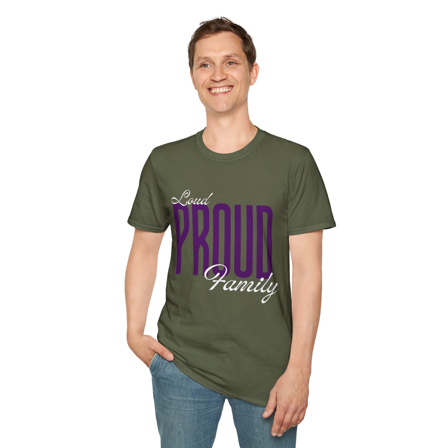Proud Family Unisex T-Shirt, Lightweight Tee, Family Reunion Gift, Holiday Apparel, Personalized T-Shirt, Soft Cotton Top