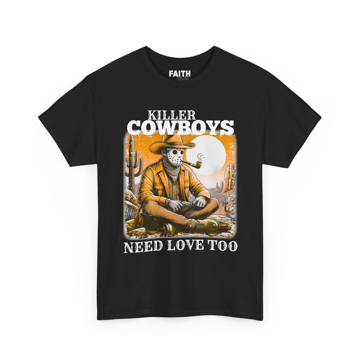 Killer Cowboys Graphic Tee, Unisex Heavy Cotton T-Shirt for Casual Wear, Cowboy Lover Gift, Western Occasion Apparel