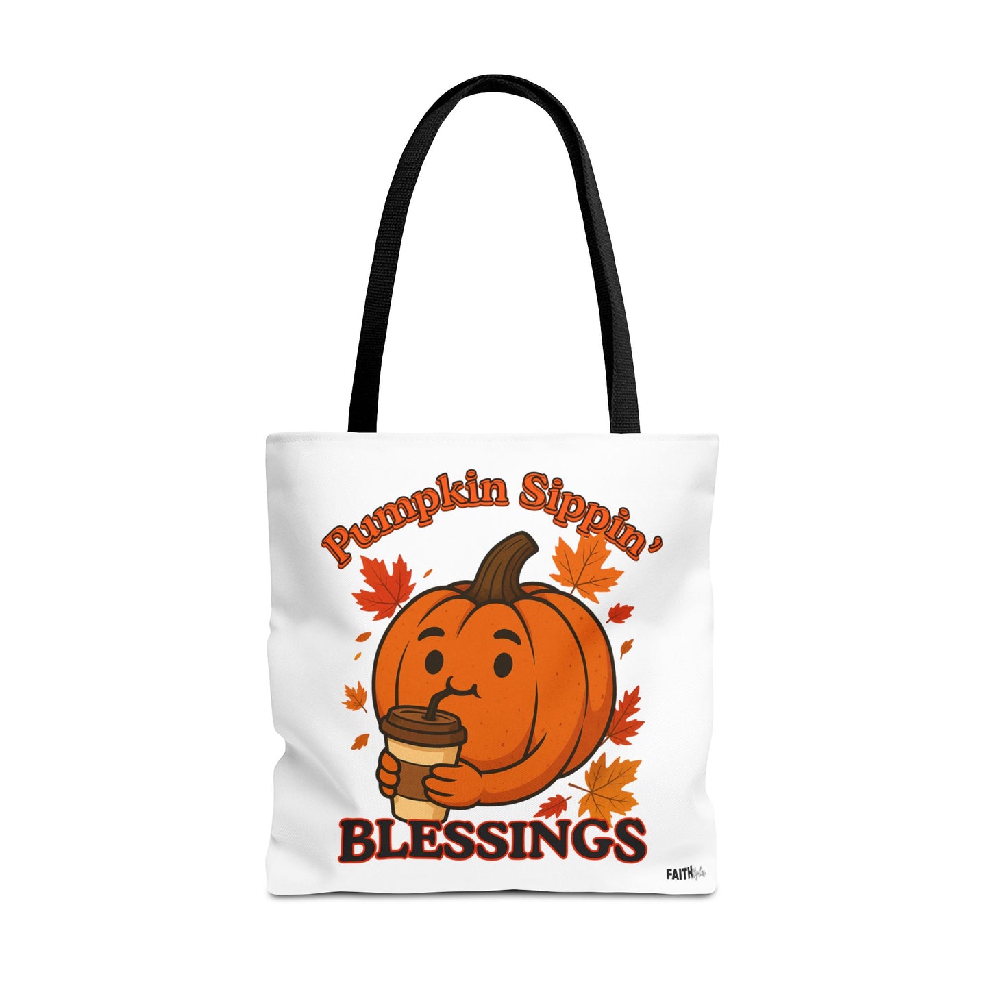 FaithStyles Autumn Pumpkin Blessings Tote Bag | Fall Bag, Cute Tote, Gift for Her, Thanksgiving, Coffee Lovers, Halloween Decor