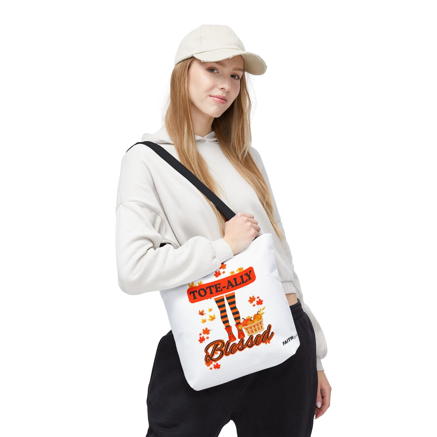 FaithStyles Blessed Holiday Tote Bag, Autumn Tote, Fall Accessories, Gift for Her, Seasonal Shopping Bag, Cute Grocery Bag