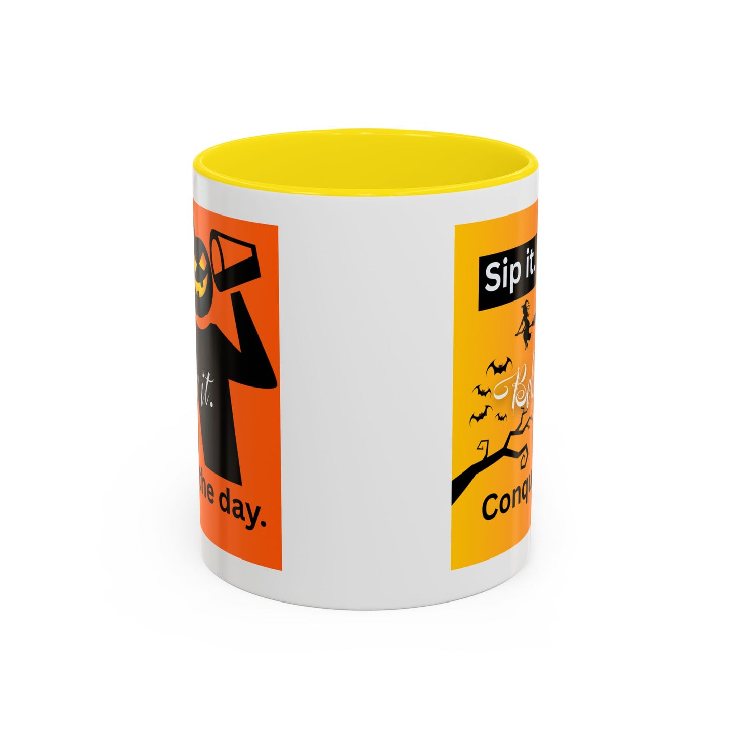 Halloween-Themed Coffee Mug, Sip It Believe It Conquer the Day, Fall Decor, Gift for Pumpkin Lovers, Autumn Kitchenware