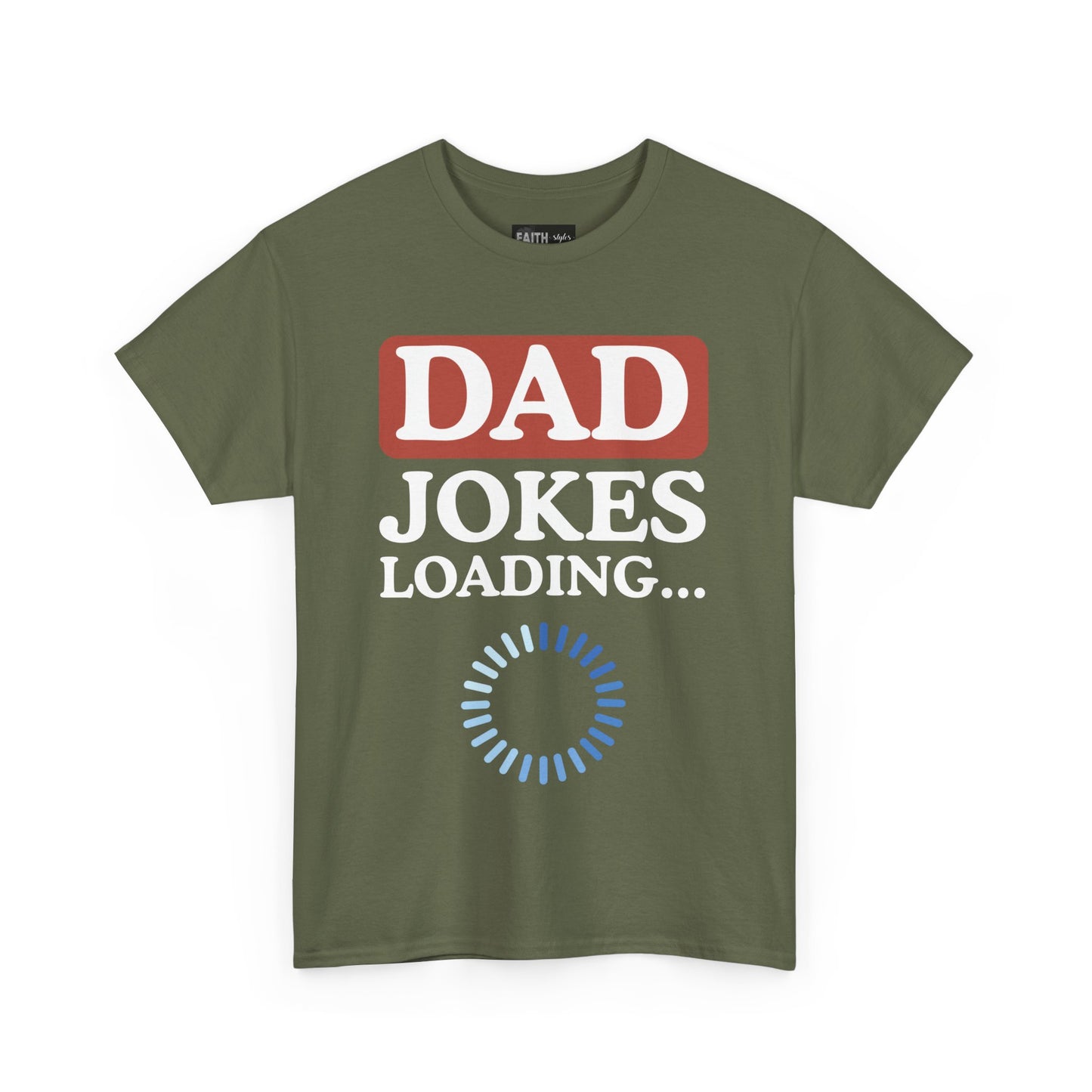 Dad Jokes Loading Unisex Heavy Cotton Tee, Funny Father's Day Gift, Humor T-Shirt, Dad Shirt, Gag Gift for Dads, Casual Everyday Wear