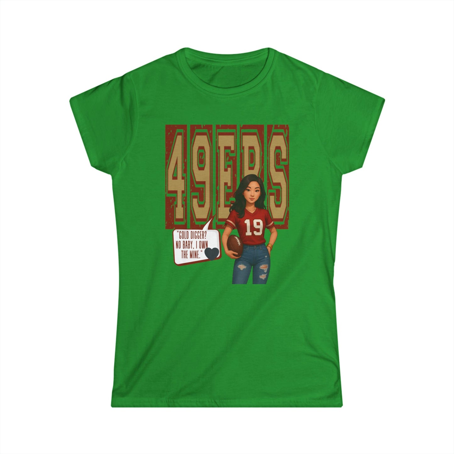 49ers Women's Softstyle Tee, sporty t-shirt, football fan shirt, casual apparel, NFL women's top, game day outfit