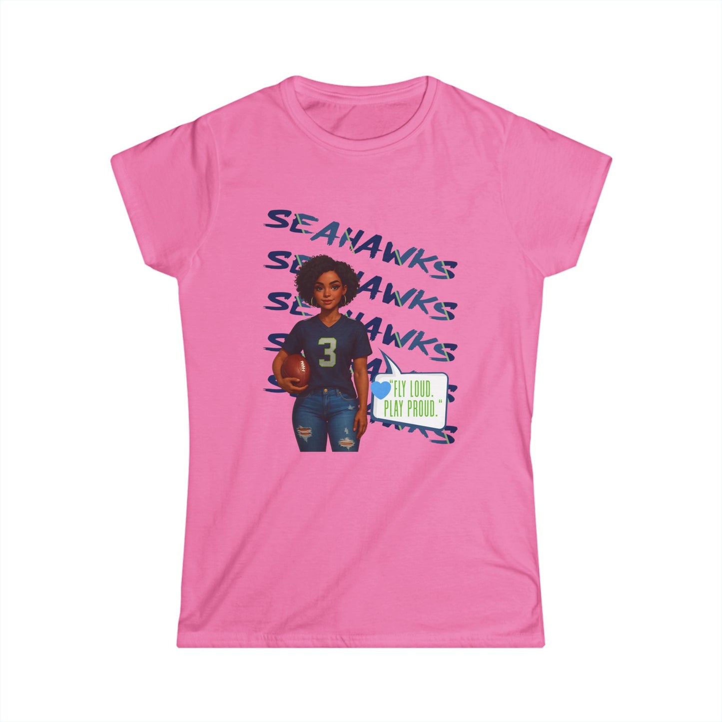 Women’s Football Fan Tee – Sporty Comfort, Seahawks Style, Perfect for Game Day, Casual Wear, Sports Enthusiasts, Gift Idea
