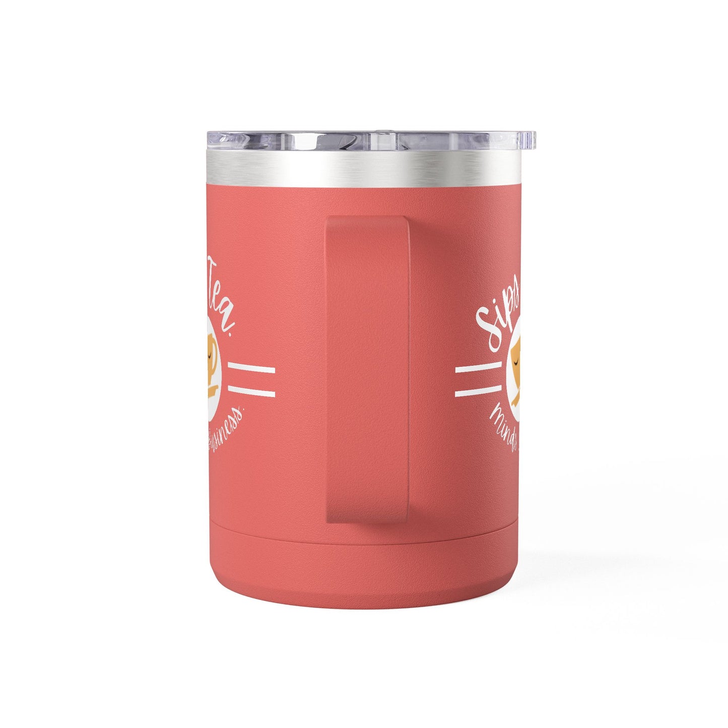 Coffee Lover's Tumbler with Sips Tea Design, Insulated Mug for Home, Travel, Gift for Coffee & Tea Lovers, Birthday, Office, Everyday Use