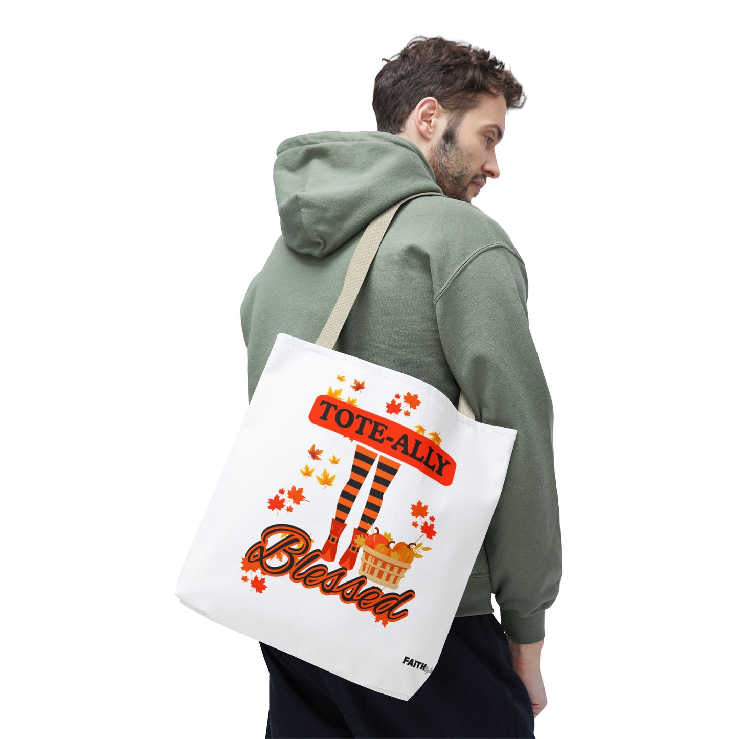 FaithStyles Blessed Holiday Tote Bag, Autumn Tote, Fall Accessories, Gift for Her, Seasonal Shopping Bag, Cute Grocery Bag
