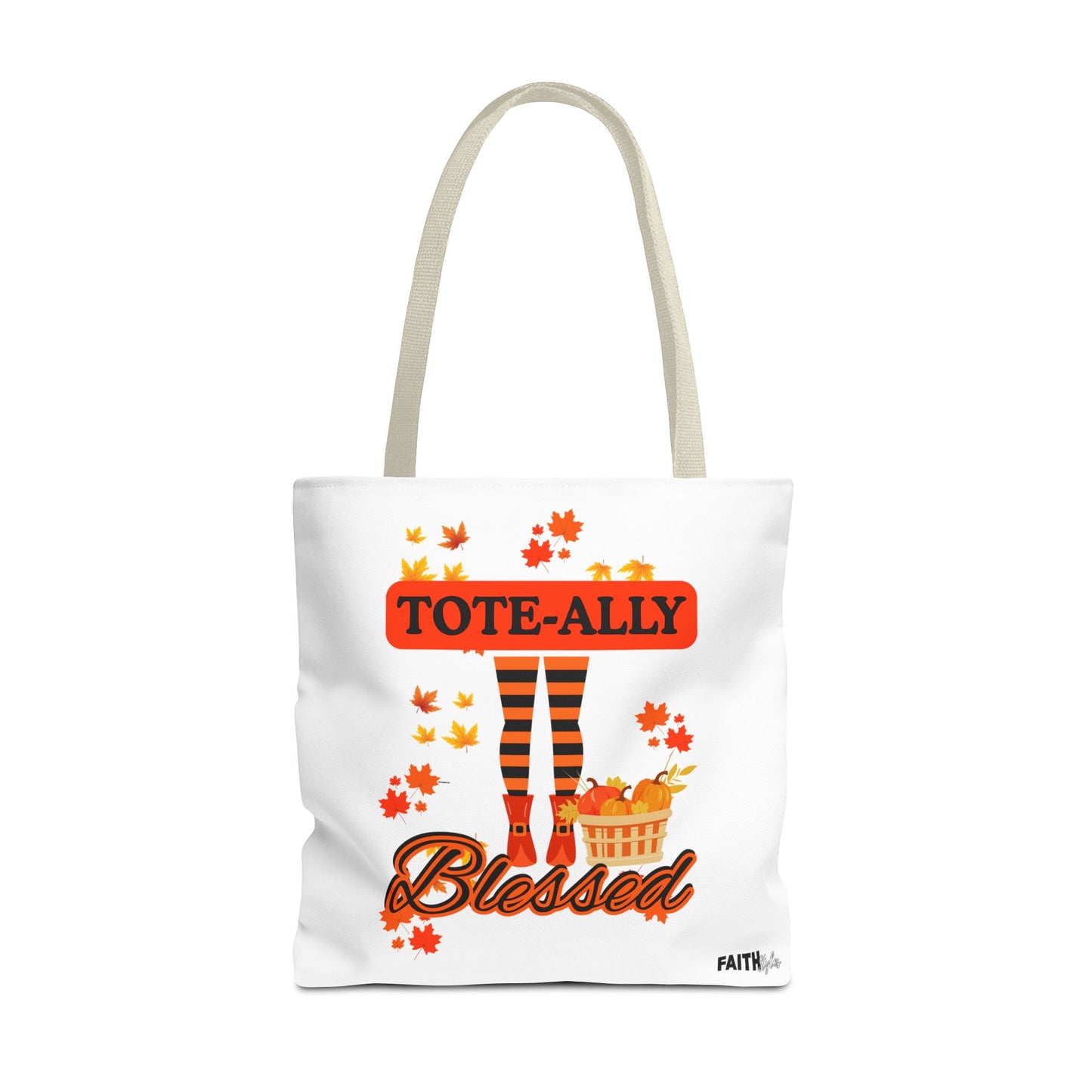 FaithStyles Blessed Holiday Tote Bag, Autumn Tote, Fall Accessories, Gift for Her, Seasonal Shopping Bag, Cute Grocery Bag