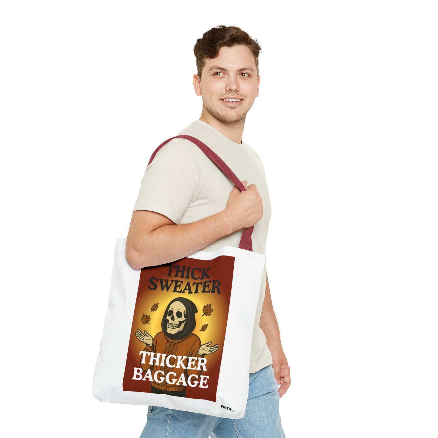 FaithStyles Fall-Themed Thicker Baggage Tote Bag, Halloween, Autumn Vibes, Eco-Friendly Gift, Spooky Baggage, Seasonal Carryall, Shopping Bag, Casual Style
