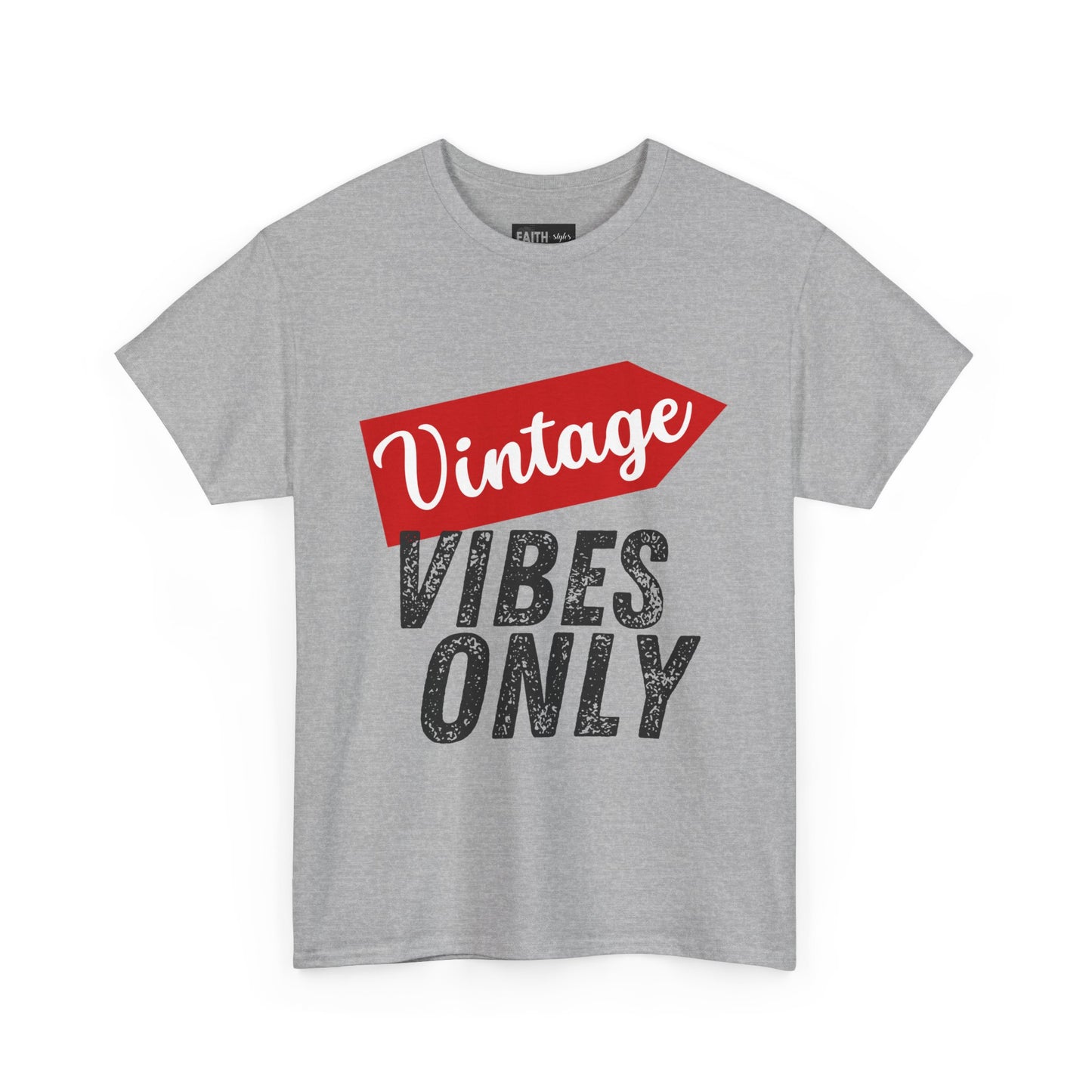 Vintage Vibes Only Unisex Heavy Cotton Tee, Retro T-Shirt, Trendy Gift for Him/Her, Casual Wear, Music Festival Outfit