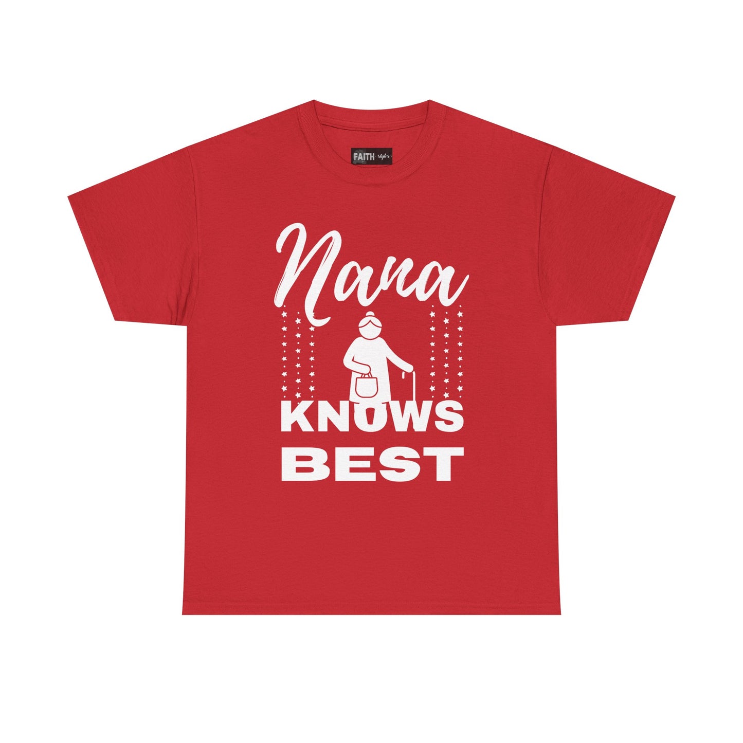 Unisex Heavy Cotton Tee - Nana Knows Best, Gift for Grandma, Family Reunion, Mother's Day, Casual Everyday Wear
