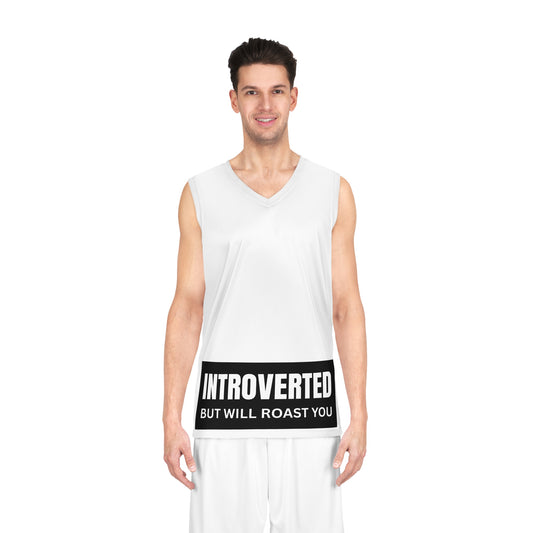 Introverted Basketball Jersey - Unique Sportswear, Funny Gift for Introverts, Custom Activewear, Game Day Apparel, AOP Design