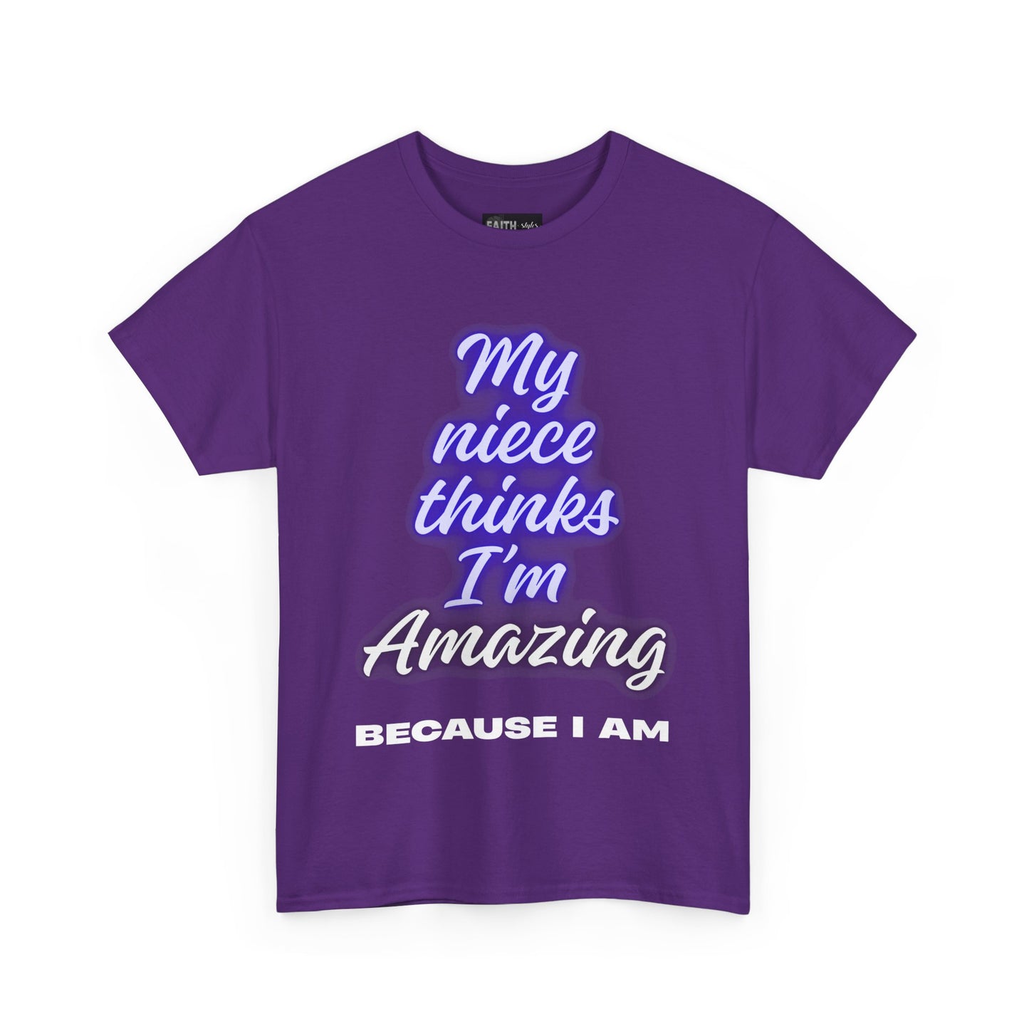 Unisex Heavy Cotton Tee - "My niece thinks I’m Amazing" T-Shirt, Perfect Birthday Gift, Funny Family Tee, Gift for Aunt
