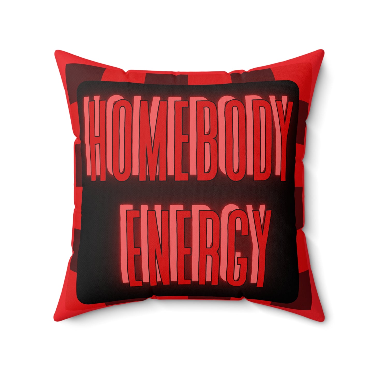 Homebody Energy Square Pillow - Cozy Decor, Gift for Home Lovers, Lounge Cushion, Cozy Vibes, Housewarming Essentials, Relaxation Accessory