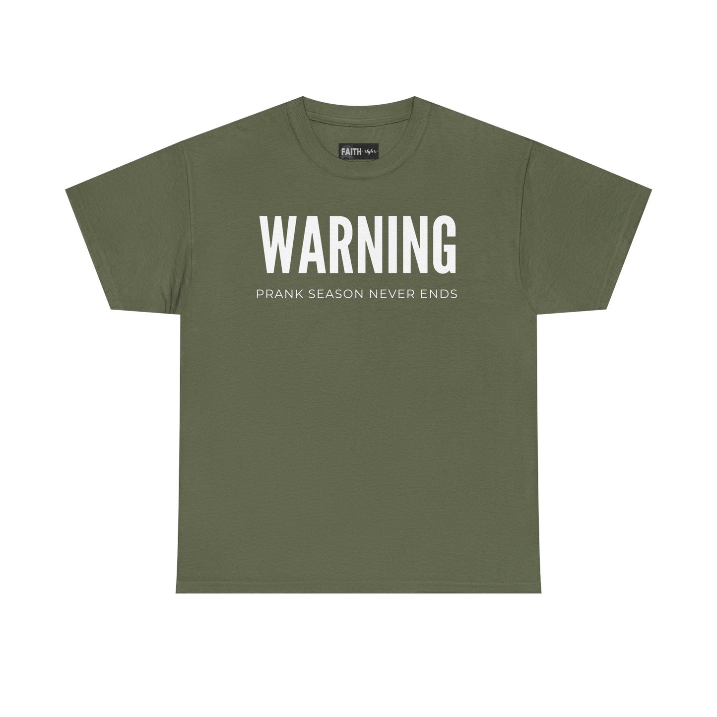 Warning Prank Season Unisex Heavy Cotton Tee | Fun Gift, Casual Wear, Comedy Merchandise, Birthday Gift, Prankster Shirt
