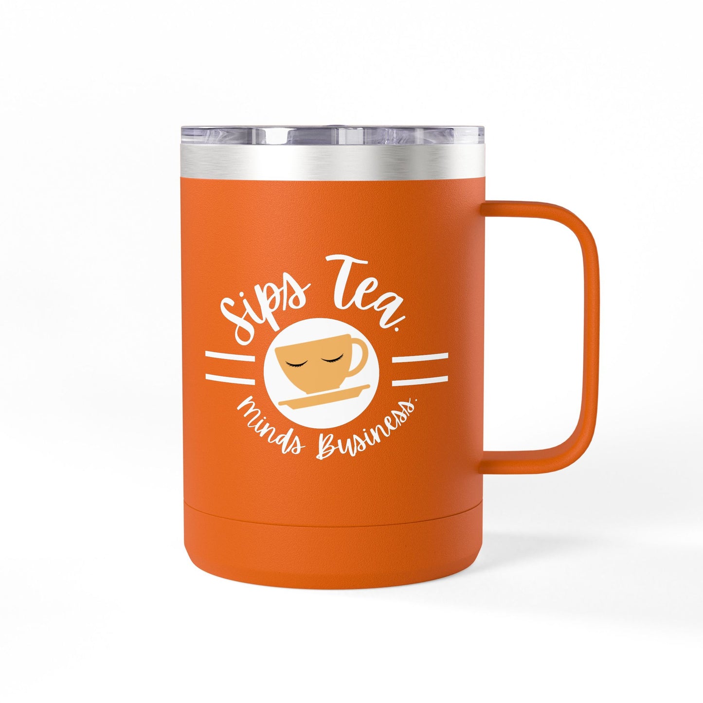 Coffee Lover's Tumbler with Sips Tea Design, Insulated Mug for Home, Travel, Gift for Coffee & Tea Lovers, Birthday, Office, Everyday Use
