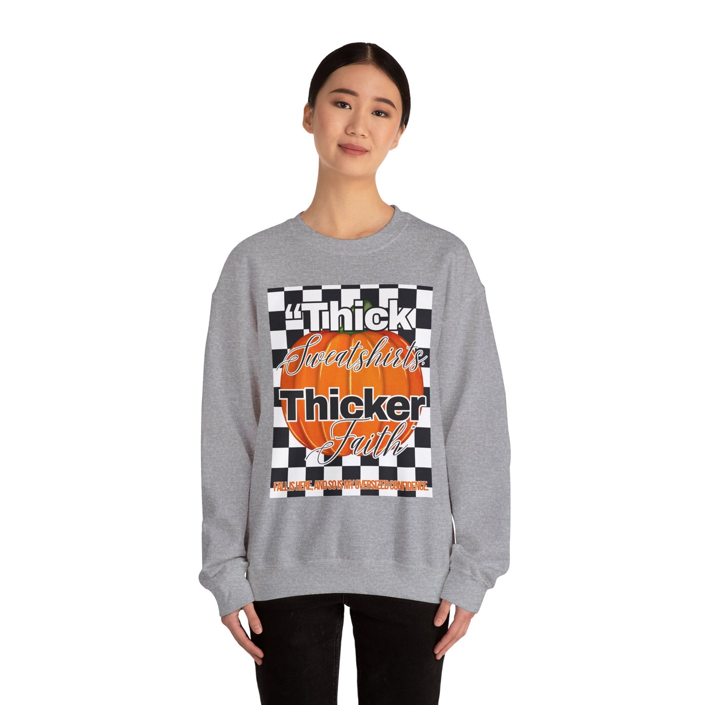 Pumpkin Faith Crewneck Sweatshirt, Unisex Graphic Sweatshirt, Thick Sweatshirt, Sports Apparel, Cozy Casual Wear