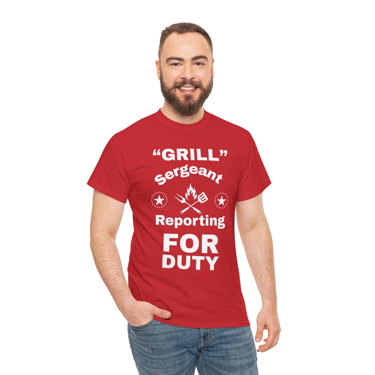 Grill Sergeant Tee - Perfect for BBQs, Father's Day Gift, Unisex Cotton T-Shirt, Outdoor Parties, Cooking Enthusiasts