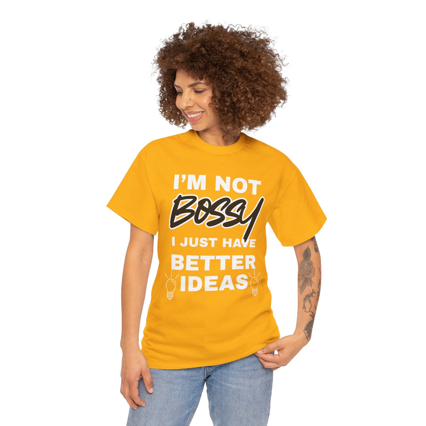 Funny Unisex Heavy Cotton Tee - I'm Not Bossy, Gift for Her, Empowerment Shirt, Casual Wear, Friendship Gift, Birthday Present
