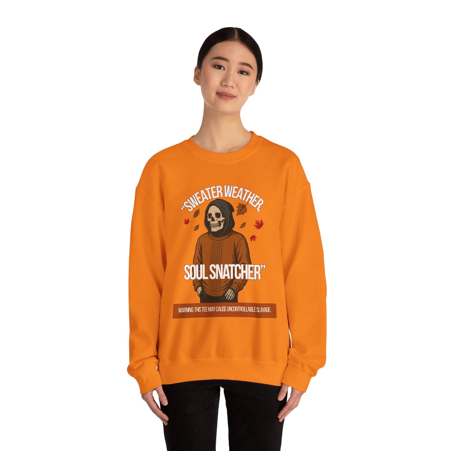 Soul Snatcher Crewneck Sweatshirt - Cozy Unisex Fall Apparel, Halloween Gift, Casual Streetwear, Autumn Fashion, Comfy Sweater