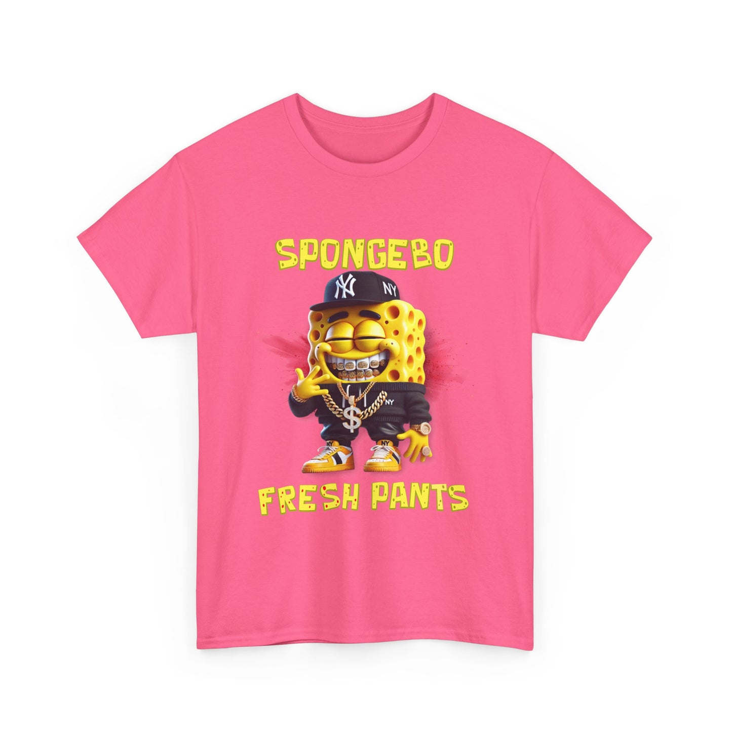 SpongeBo Fresh Pants Unisex Heavy Cotton Tee - Fun Graphic T-Shirt for Kids and Adults