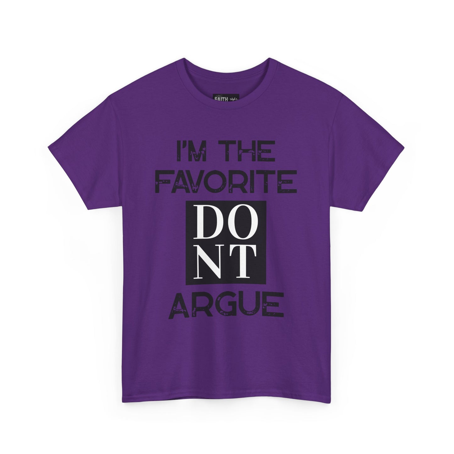 I'm the Favorite Unisex Heavy Cotton Tee, Funny Tee Shirt for Friends, Family Gift, Humor Top, Casual Wear, Birthday Gift, Everyday Comfort