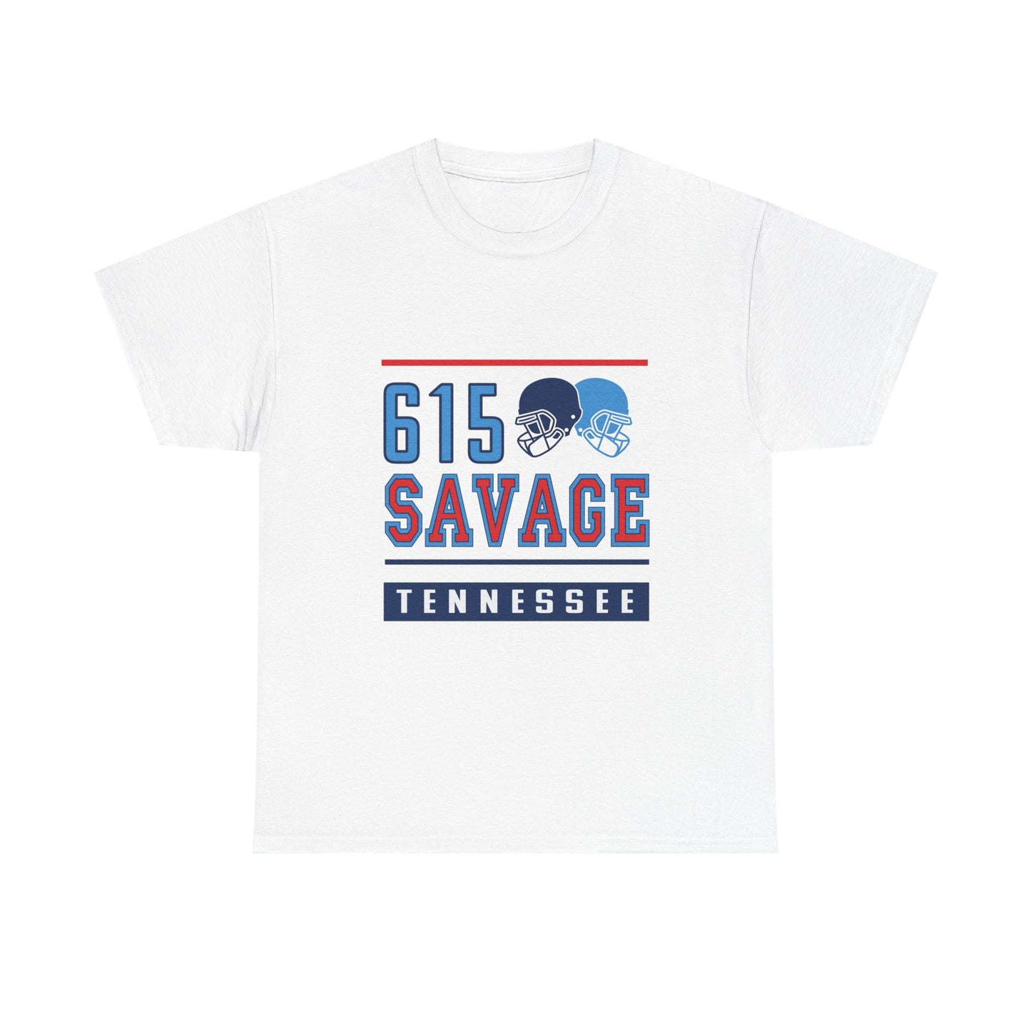 615 Savage Tennessee Male Heavy Cotton Tee - Casual Wear, Sports Fan Apparel, Gift for Him/Her, Tennessee Pride Shirt, Everyday Comfort