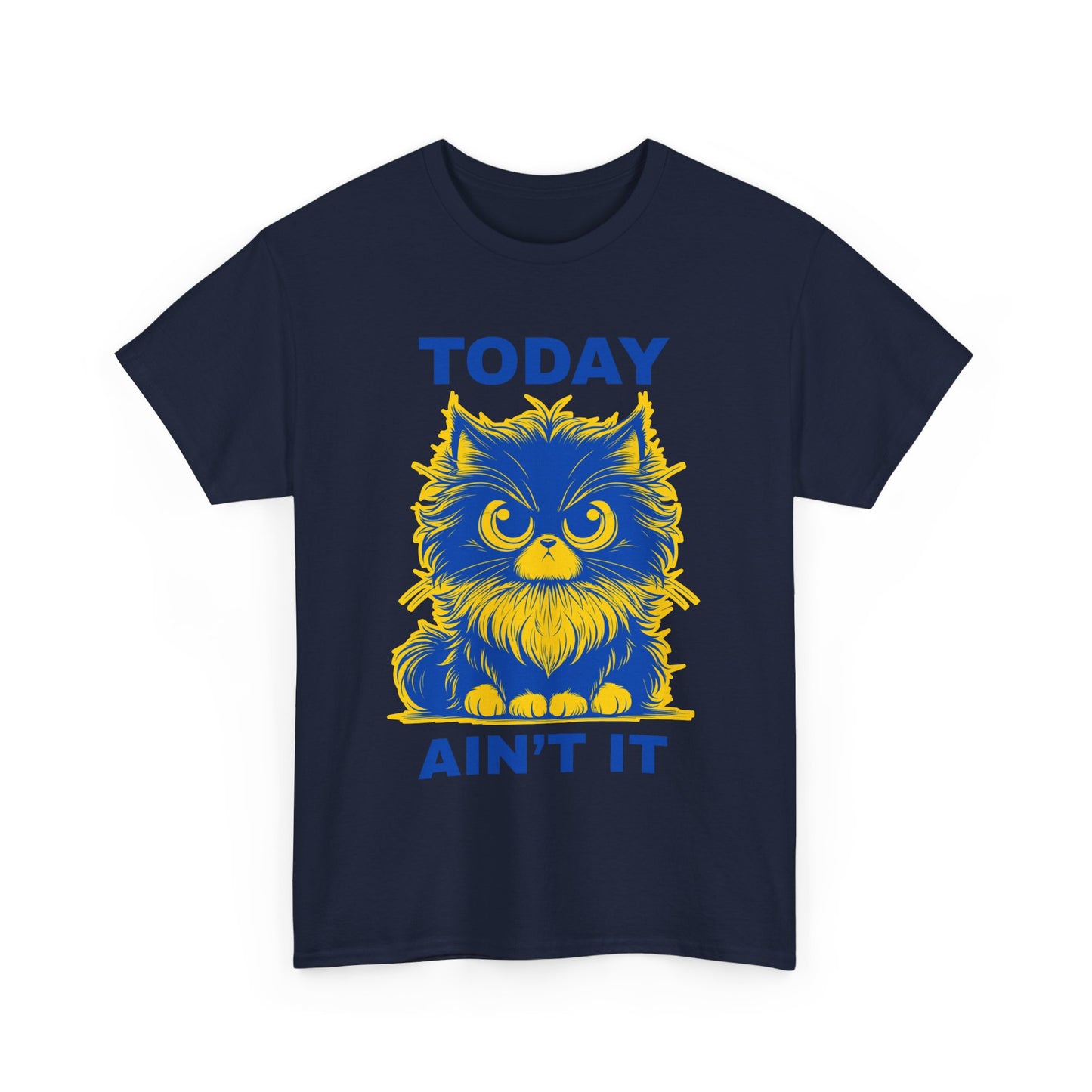 Funny Cat Tee - 'Today Ain't It' Unisex Heavy Cotton T-Shirt