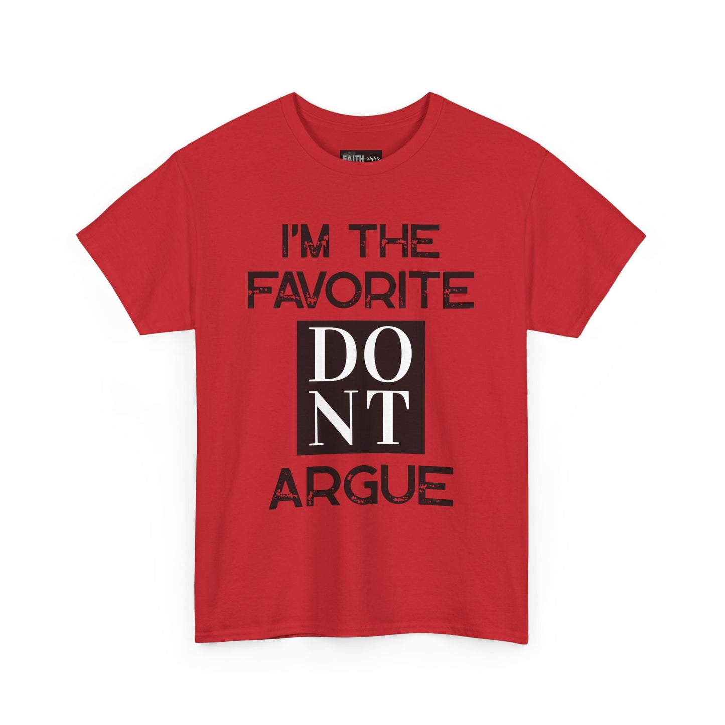 I'm the Favorite Unisex Heavy Cotton Tee, Funny Tee Shirt for Friends, Family Gift, Humor Top, Casual Wear, Birthday Gift, Everyday Comfort