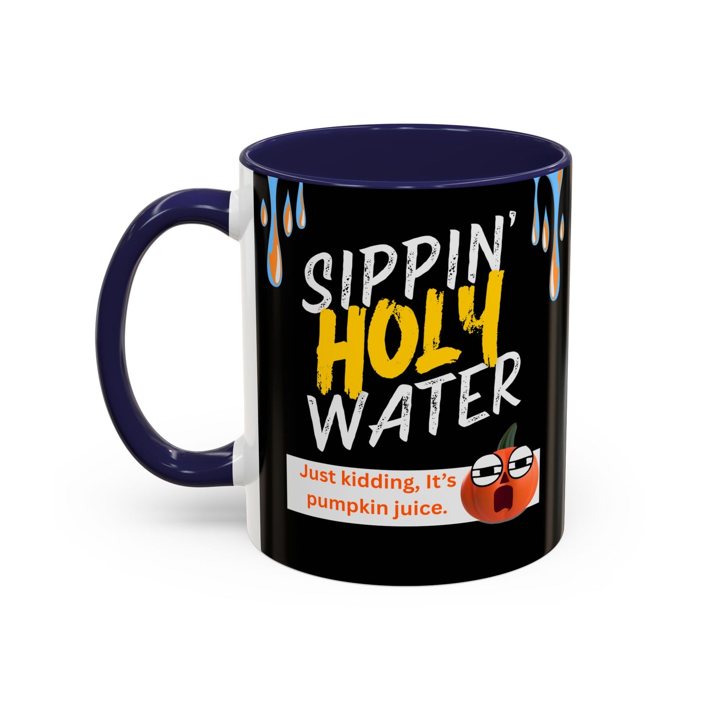 Sippin' Holy Water Coffee Mug, Funny Pumpkin Juice Mug, Halloween Coffee Cup, Unique Gift for Fall, Cute Office Mug, Quirky Kitchenware