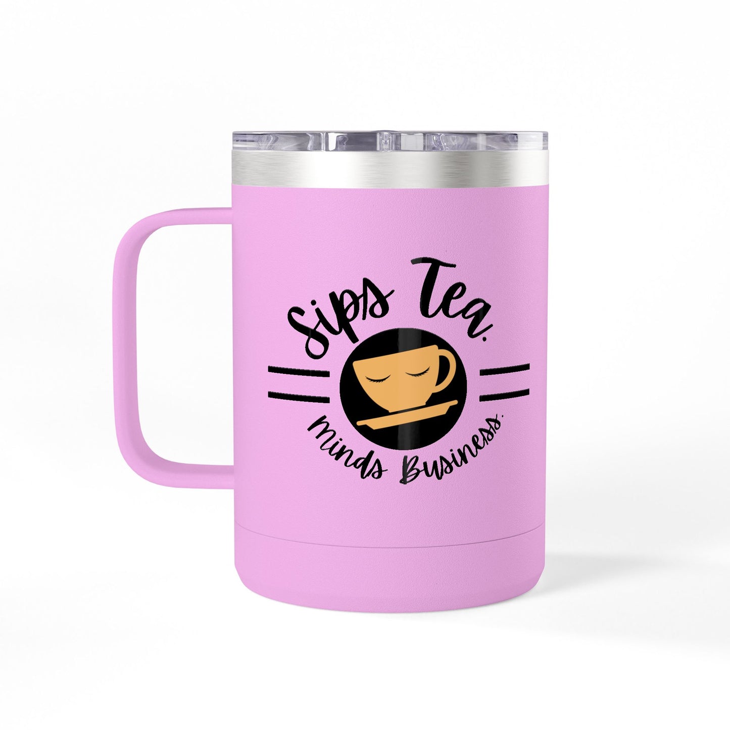 Coffee Lover's Tumbler with Sips Tea Design, Insulated Mug for Home, Travel, Gift for Coffee & Tea Lovers, Birthday, Office, Everyday Use