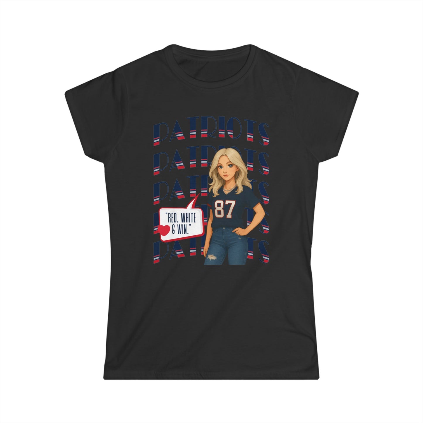 FaithStyles “Red, White & Win” Patriots Graphic Tee – Game Day Limited Edition