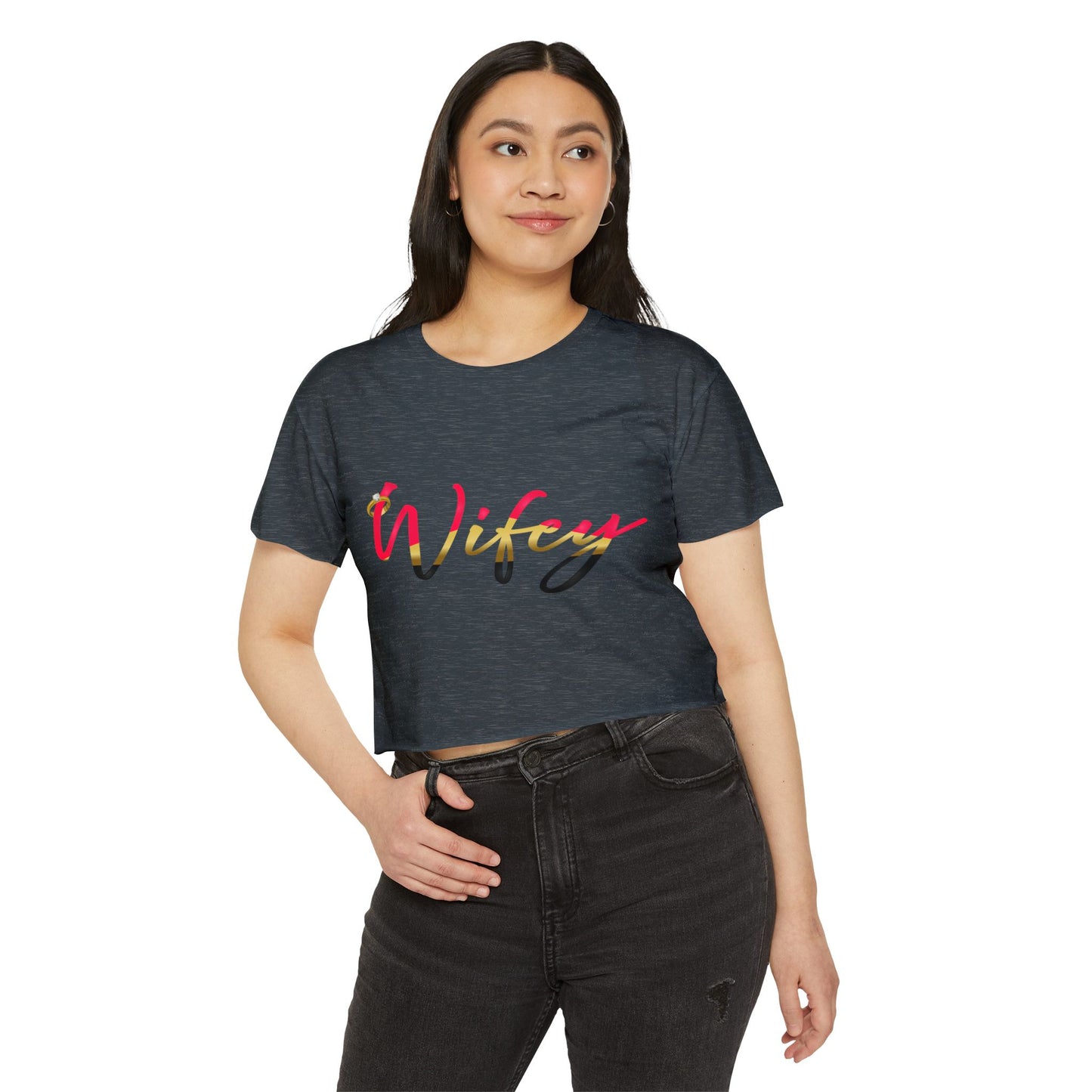 Women's Festival Crop Top, Cute Wifey Top, Summer Crop Shirt, Boho Style Tee, Trendy Women's Apparel, Festival Outfit