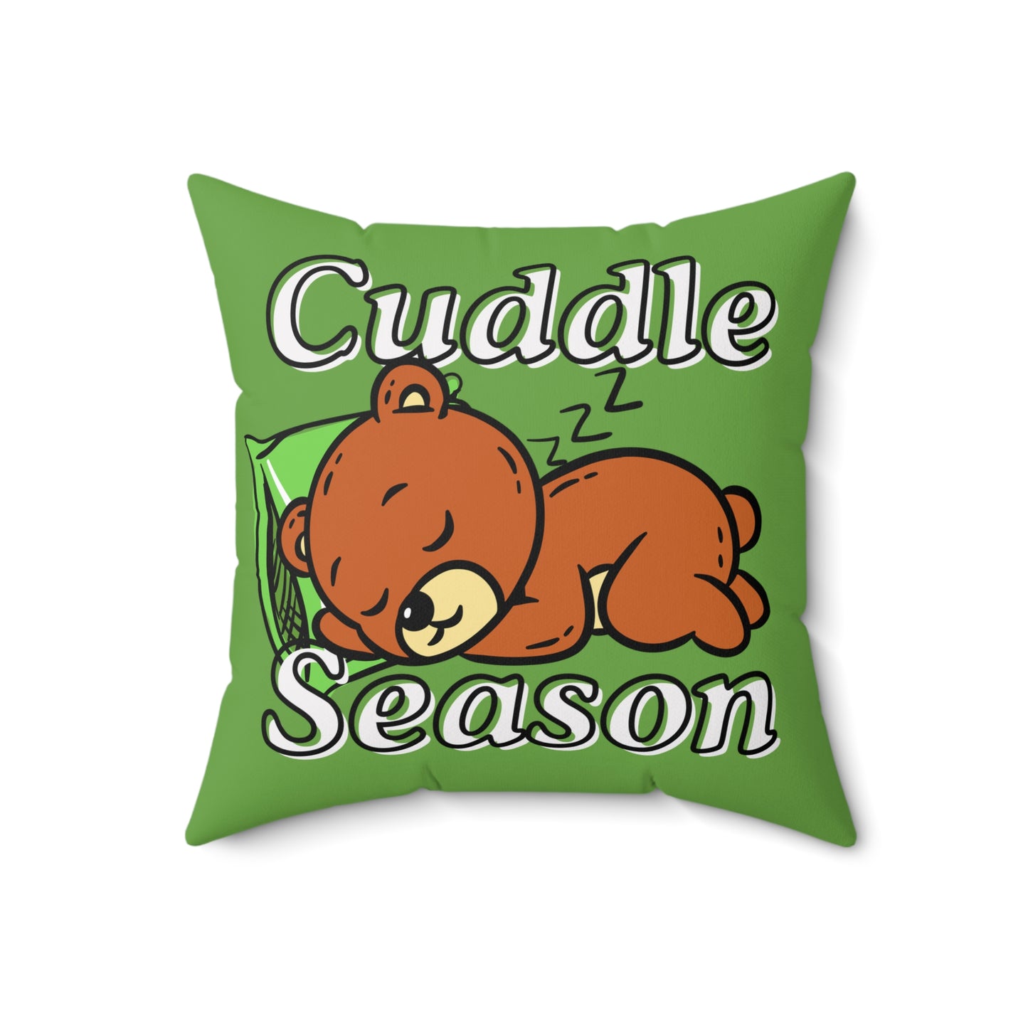 Cuddle Season Pillow - Cozy Home Decor, Great for Fall and Winter, Gift for Bear Lovers, Kids Room, Relaxation