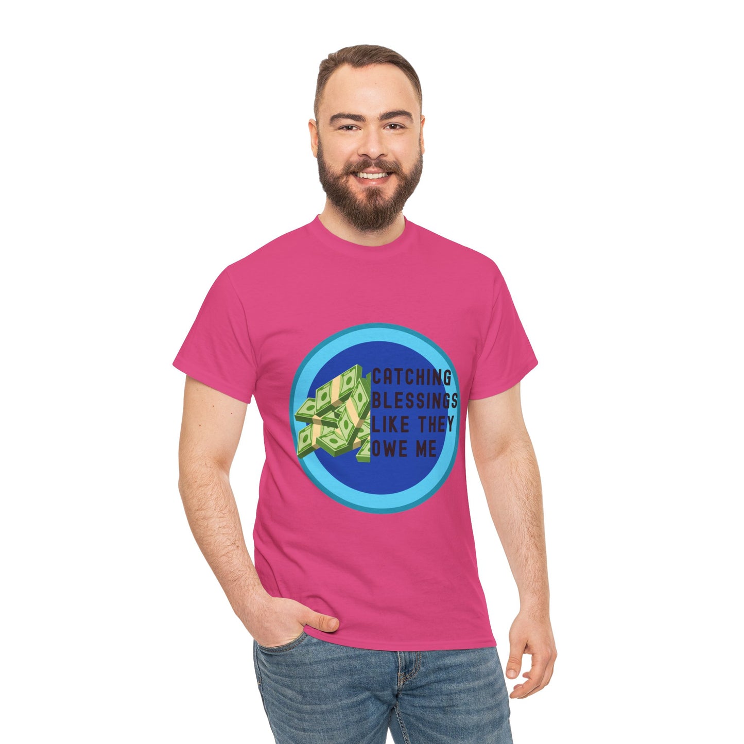 Catching Blessings Unisex Heavy Cotton Tee - Motivational Graphic T-Shirt