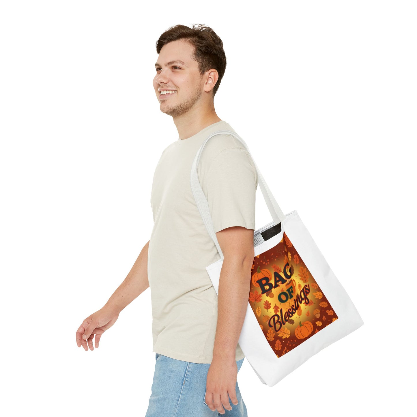 Autumn Blessings Tote Bag, Fall Tote for Shopping, Thanksgiving Gift Bag, Seasonal Carrier, Eco-Friendly Reusable Tote