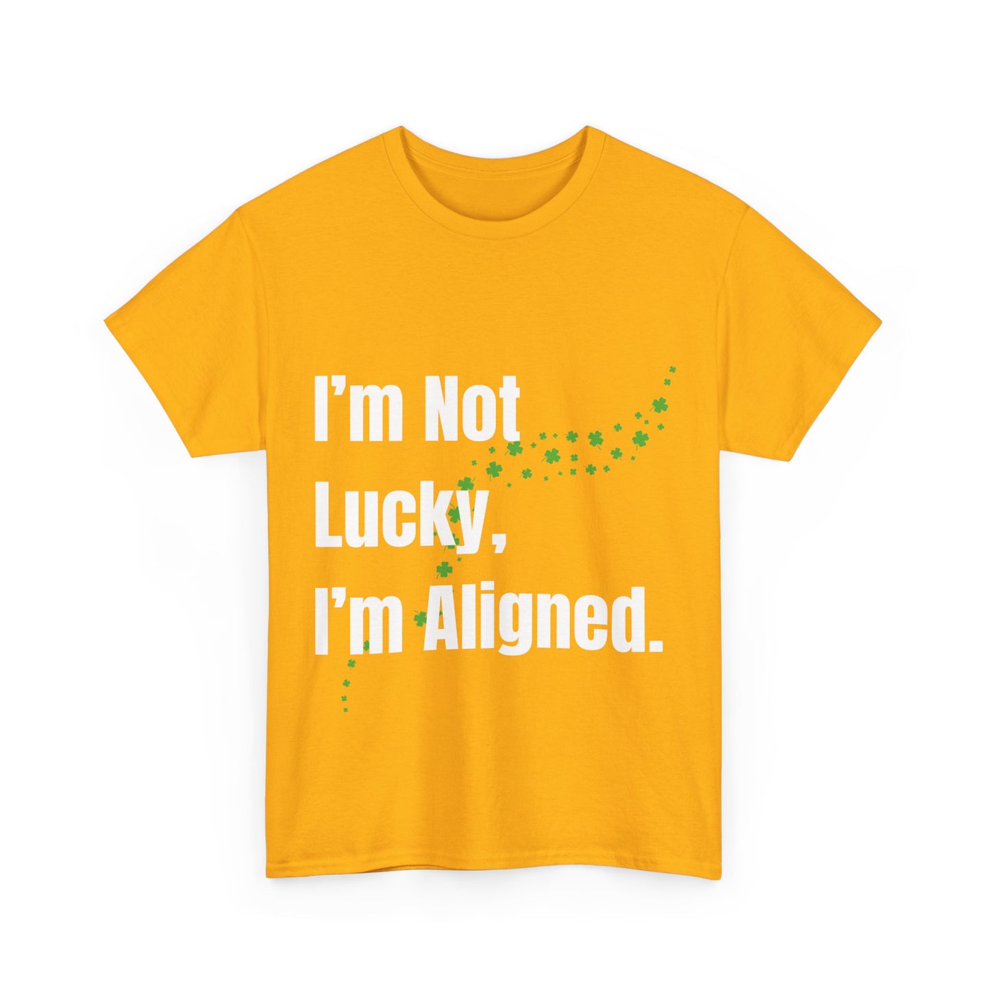 "I’m Not Lucky, I’m Aligned" Unisex Heavy Cotton T-shirt - Motivational Tee for Positivity and Alignment