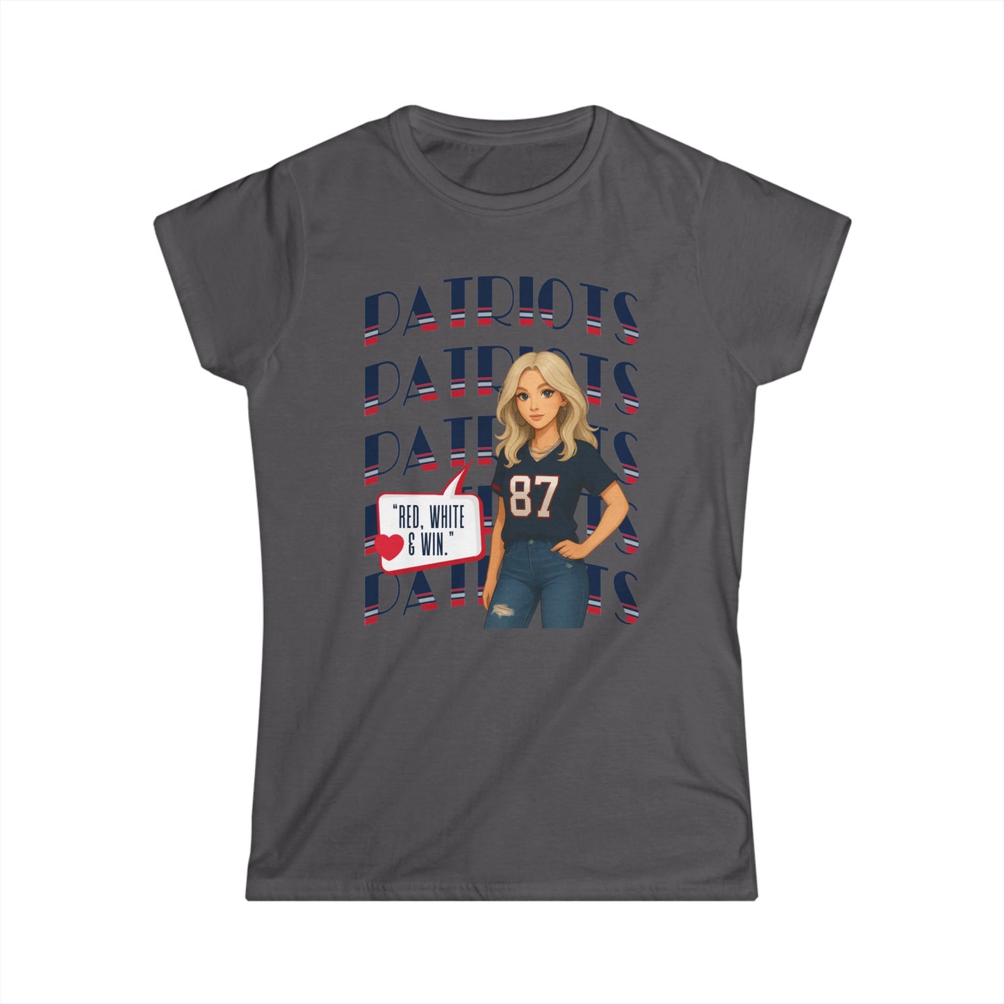 FaithStyles “Red, White & Win” Patriots Graphic Tee – Game Day Limited Edition