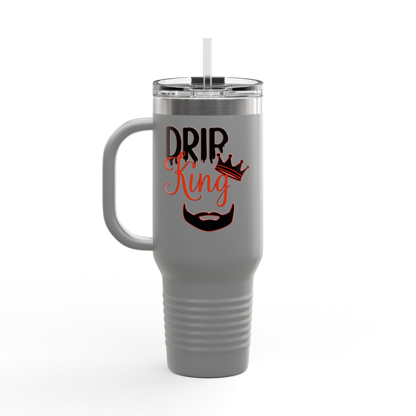 Drip King Insulated Travel Mug, 40oz | Perfect for Coffee Lovers, Gift for Him, Road Trips, Bearded Men, Stylish Drinkware