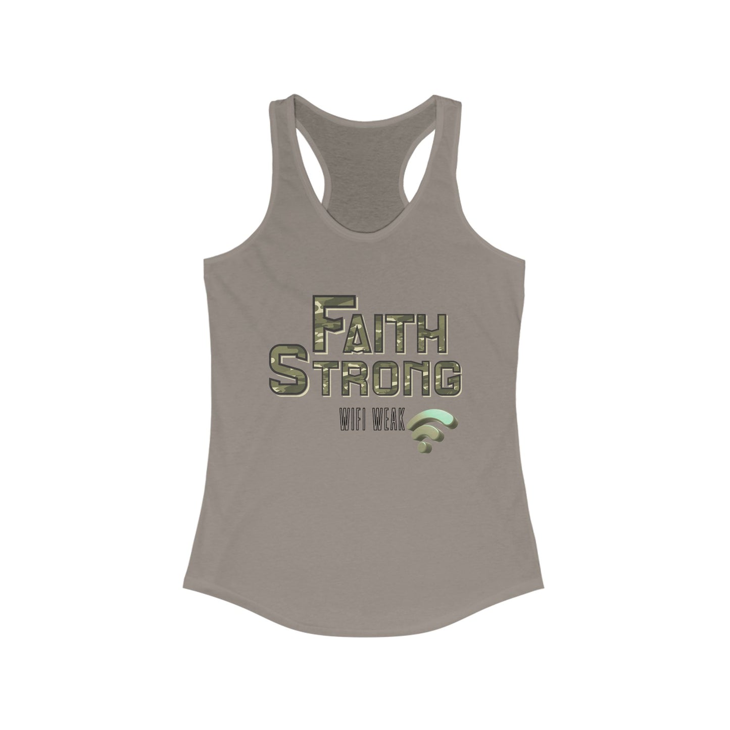 Faith Strong Women's Racerback Tank - Motivational Sleeveless Top, Fitness Apparel, Workout Gear, Spiritual Clothing, Gifts for Her