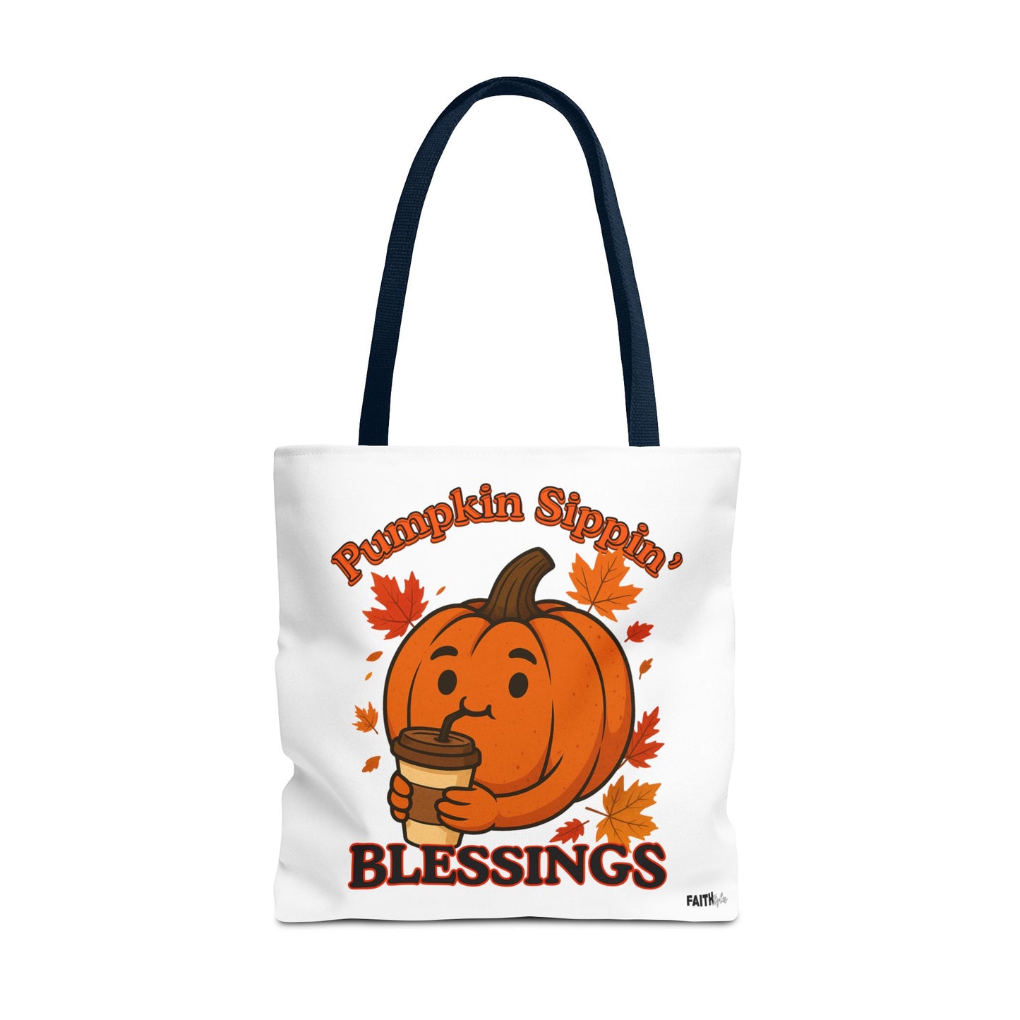 FaithStyles Autumn Pumpkin Blessings Tote Bag | Fall Bag, Cute Tote, Gift for Her, Thanksgiving, Coffee Lovers, Halloween Decor