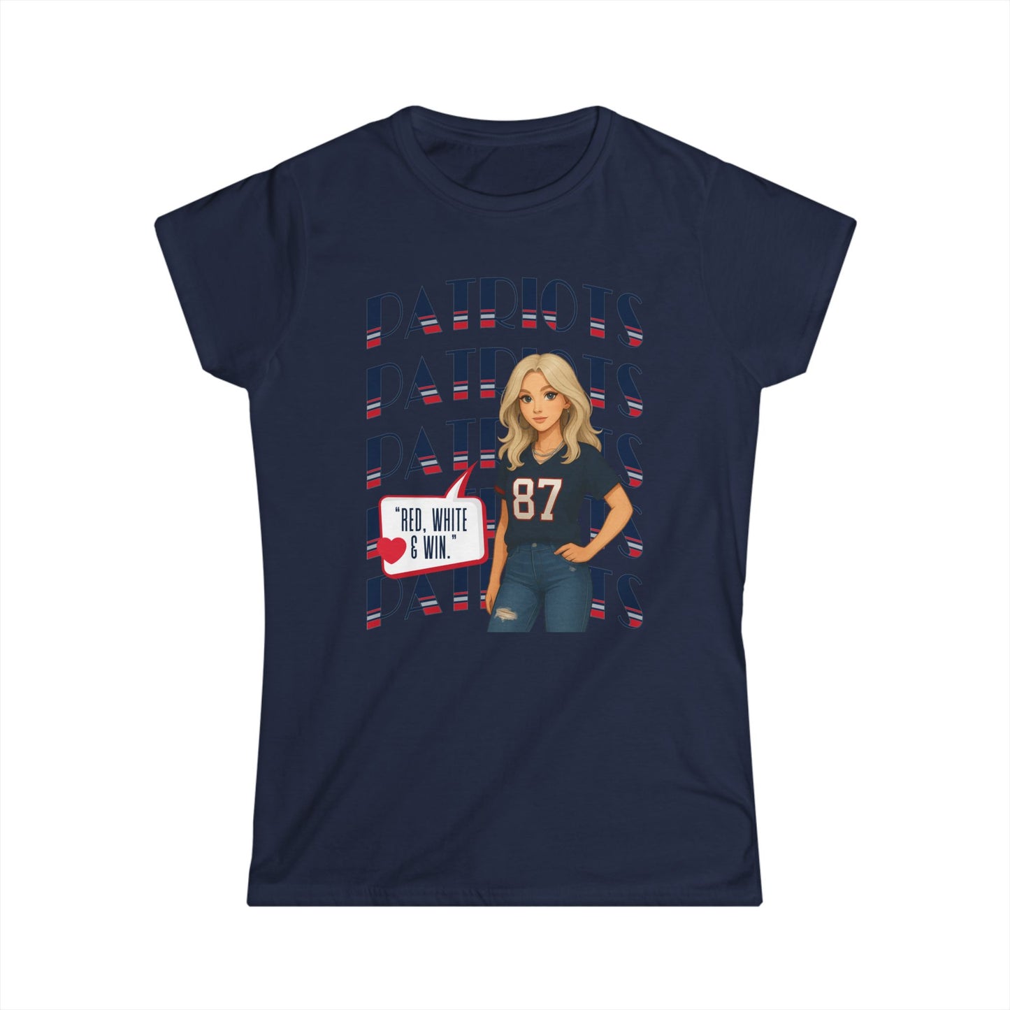 FaithStyles “Red, White & Win” Patriots Graphic Tee – Game Day Limited Edition
