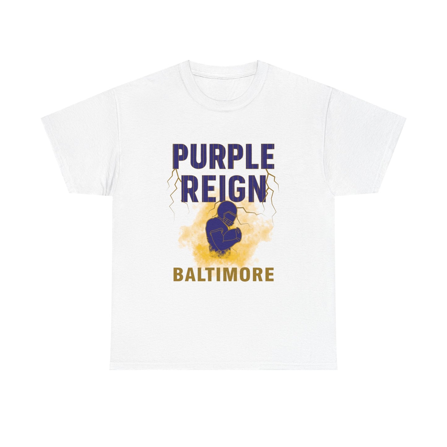 Purple Reign Male Cotton Tee - Bold Style for Baltimore Fans, Casual
