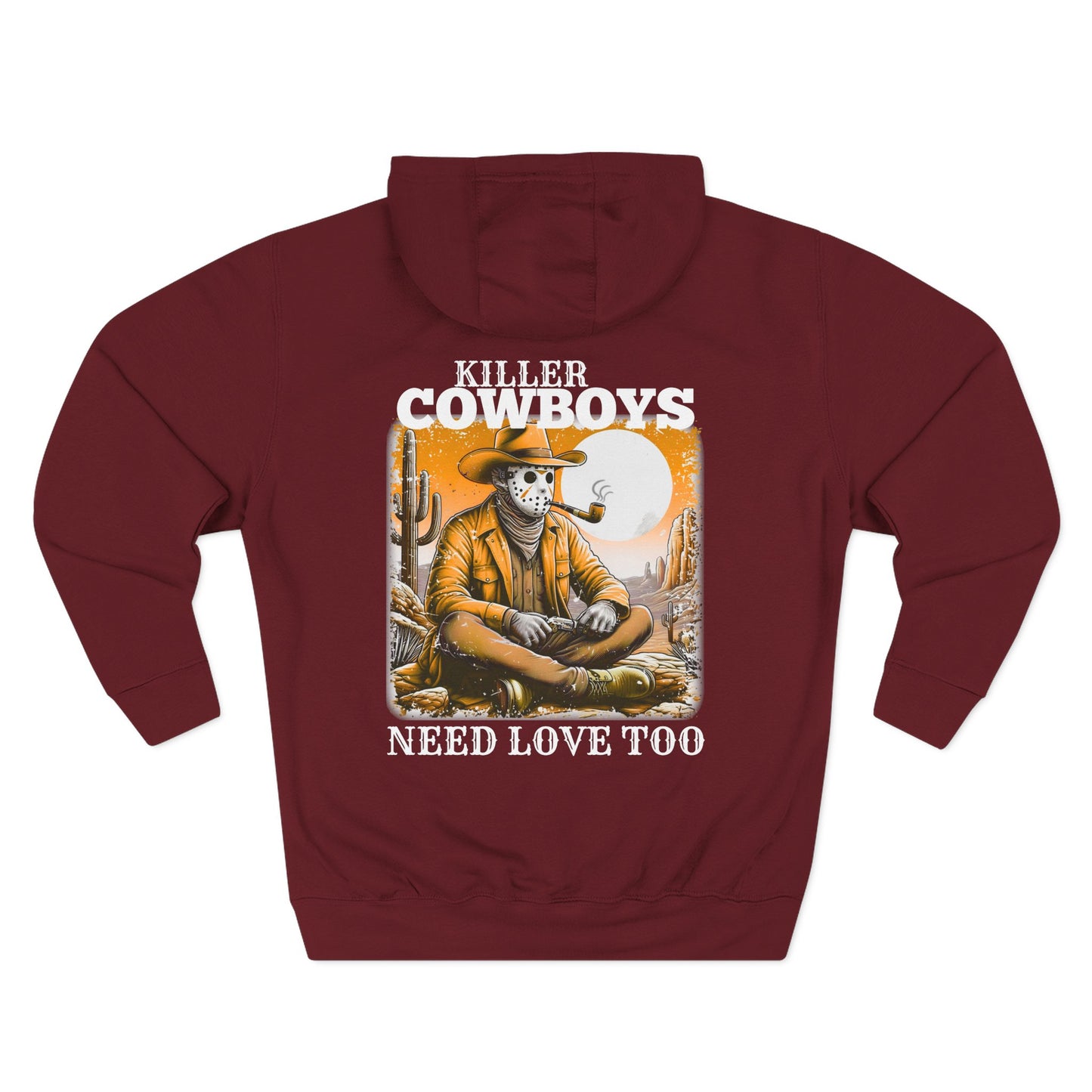Three-Panel Fleece Hoodie-Front & Back Images