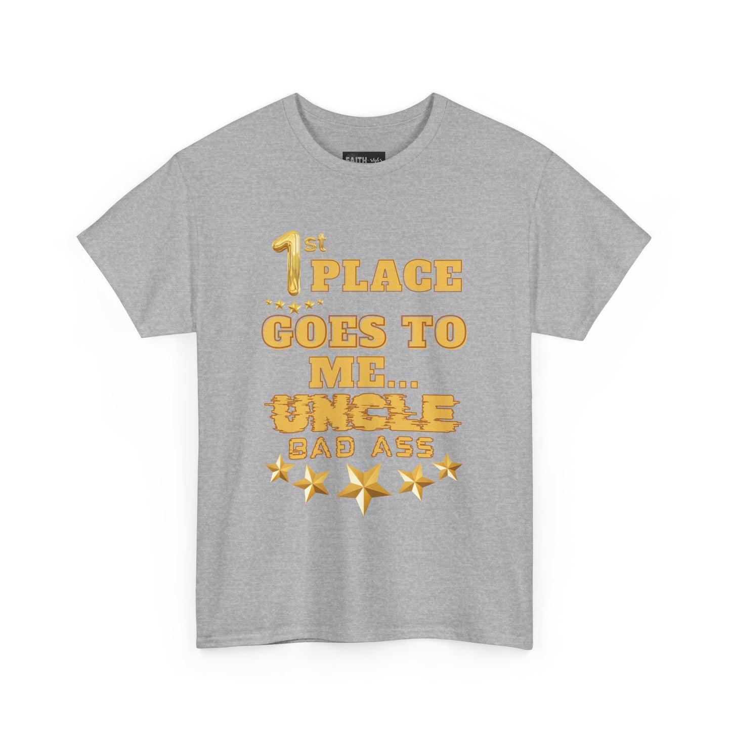 1st Place Uncle Badass Tee | Funny Gift for Uncle, Unisex Cotton Shirt, Family Reunion, Birthday Celebration, Casual Wear