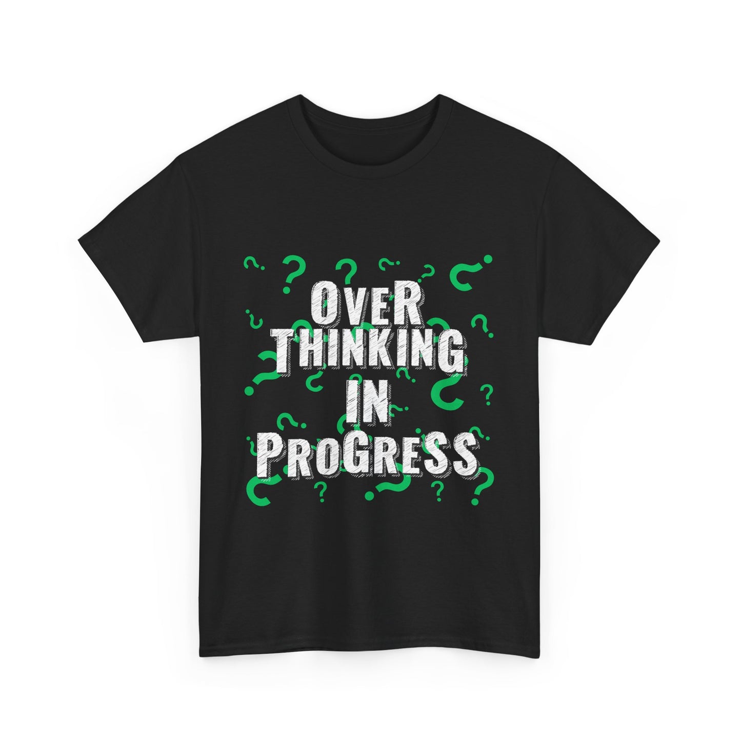 Overthinking in Progress Unisex Heavy Cotton Tee, Fun Graphic T-Shirt, Casual Wear, Gift for Thinkers, Relaxed Fit Tee