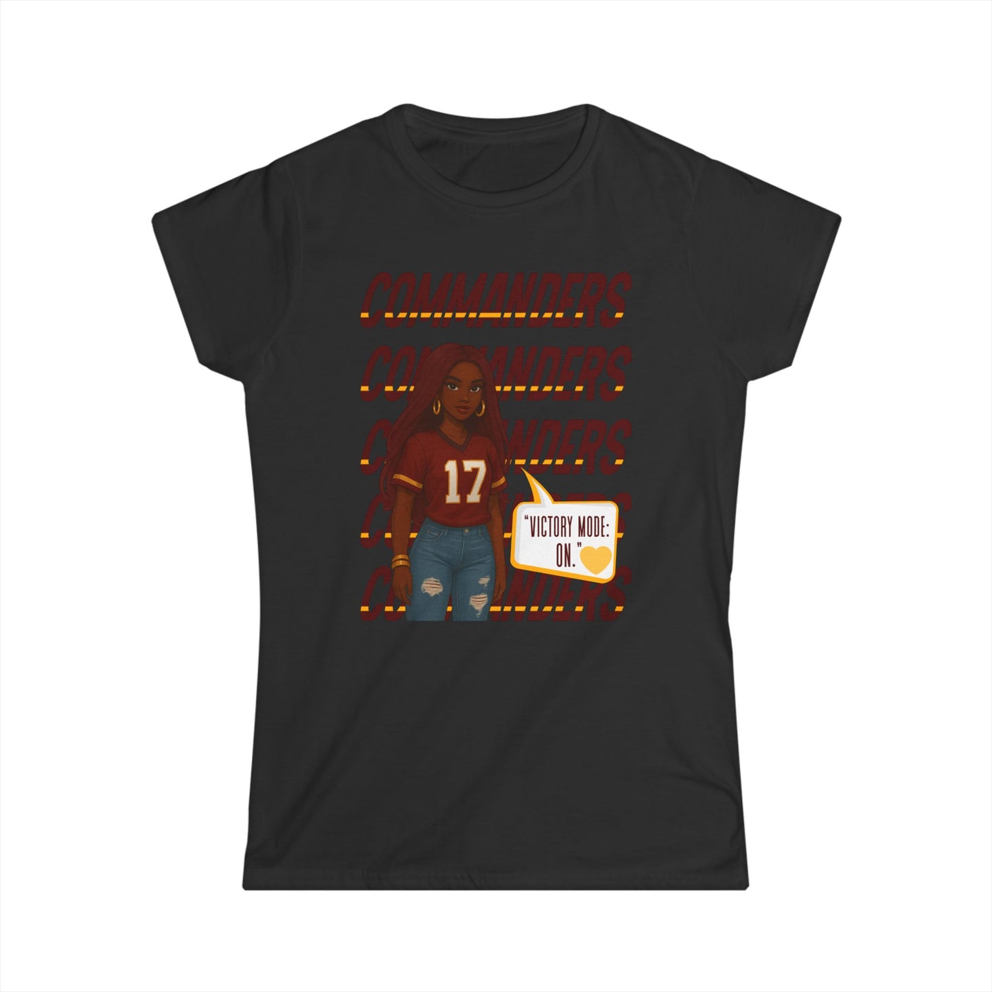 Commanders Women's Softstyle Tee - Fun Casual Shirt for Game Days, Fan Apparel, Perfect Gift for Sports Lovers, Comfortable & Stylish