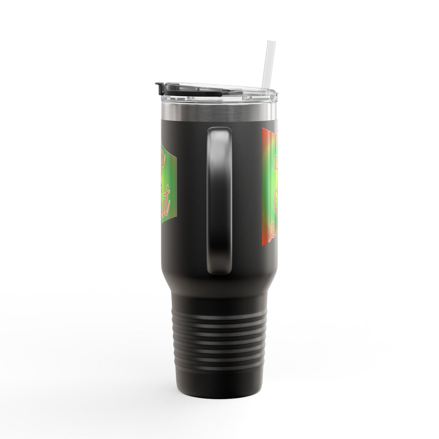 Vibrant Insulated Travel Mug - Sip & Strut, Perfect for Coffee Lovers, Road Trips, Outdoor Adventures, Gift for Holidays, Motivational Mug